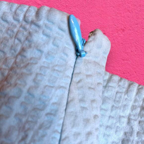 Vineyard Vines Light Turquoise Blue Textured Cotton Stretch Mini Skirt Size 16 - Picture 4 of 9